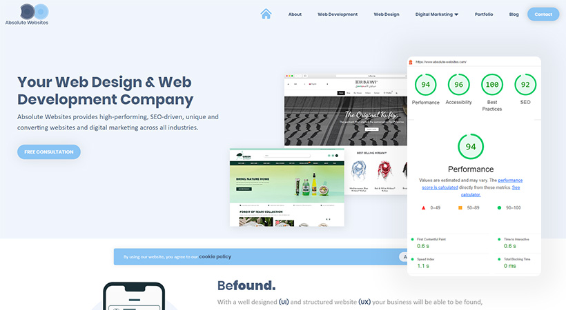 Absolute Websites Speed Test 2022