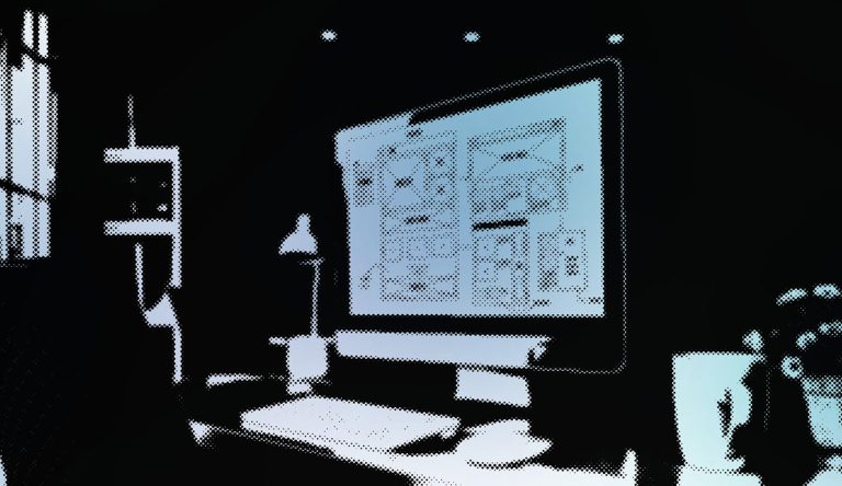 Half tone style of image showing the Anatomy of the Perfect Shop Page.