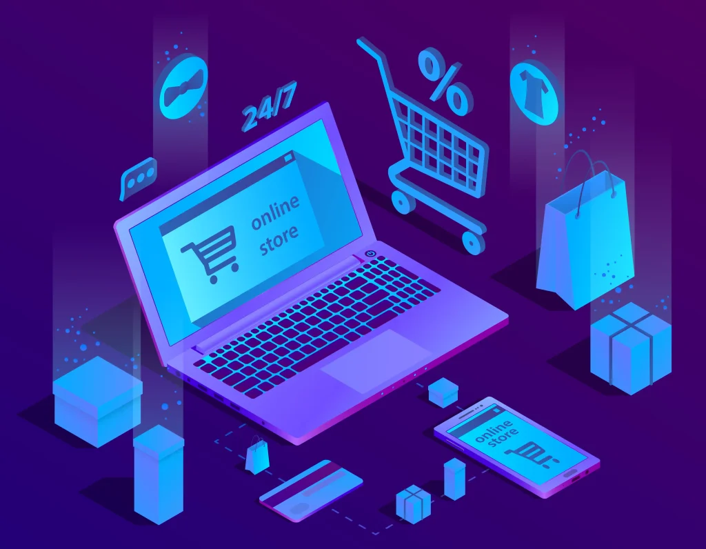 Online Shopping Website in Laptop
