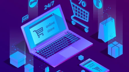 Online Shopping Website in Laptop